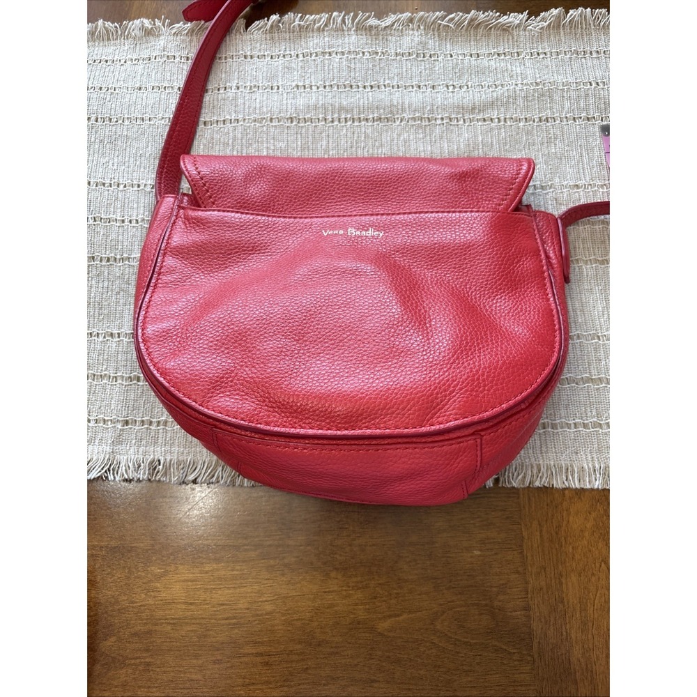 Vera Bradley Leather Carson Saddle Crossbody Bag Canyon Sunset Red Resort Cruise - Picture 6 of 16
